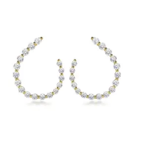 Halo Simulated diamond Hoop Earrings