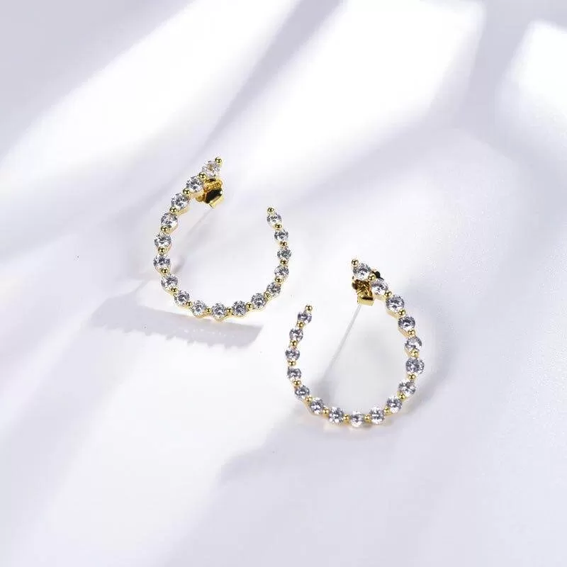 Halo Simulated diamond Hoop Earrings