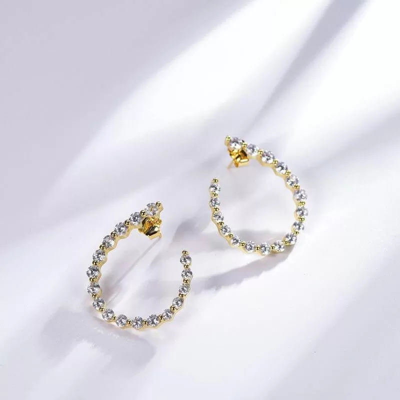 Halo Simulated diamond Hoop Earrings