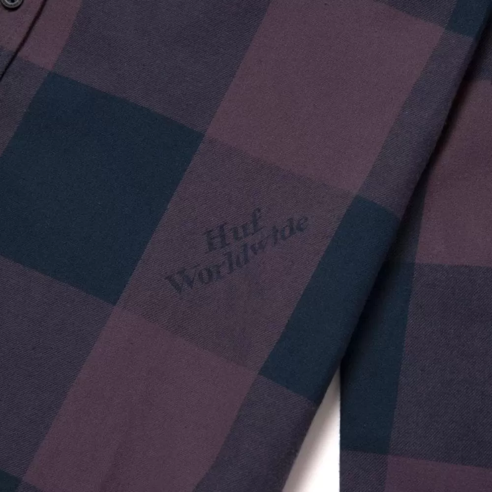 HUF HEIGHTS L/S FLANNEL-PURPLE