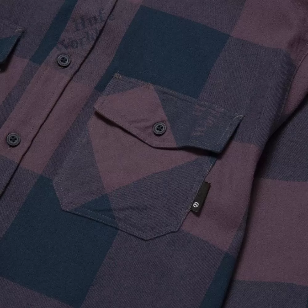 HUF HEIGHTS L/S FLANNEL-PURPLE