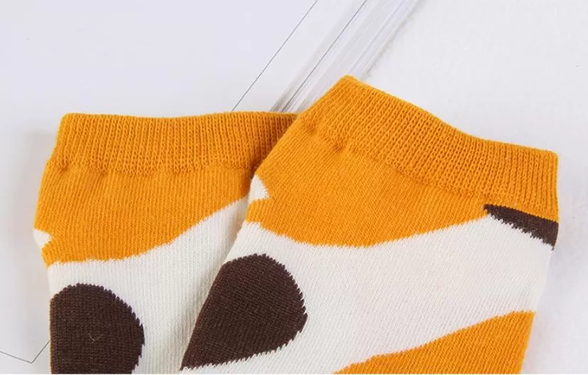 Kawaii Cute Ankle Socks - Cat paws Yellow Dots