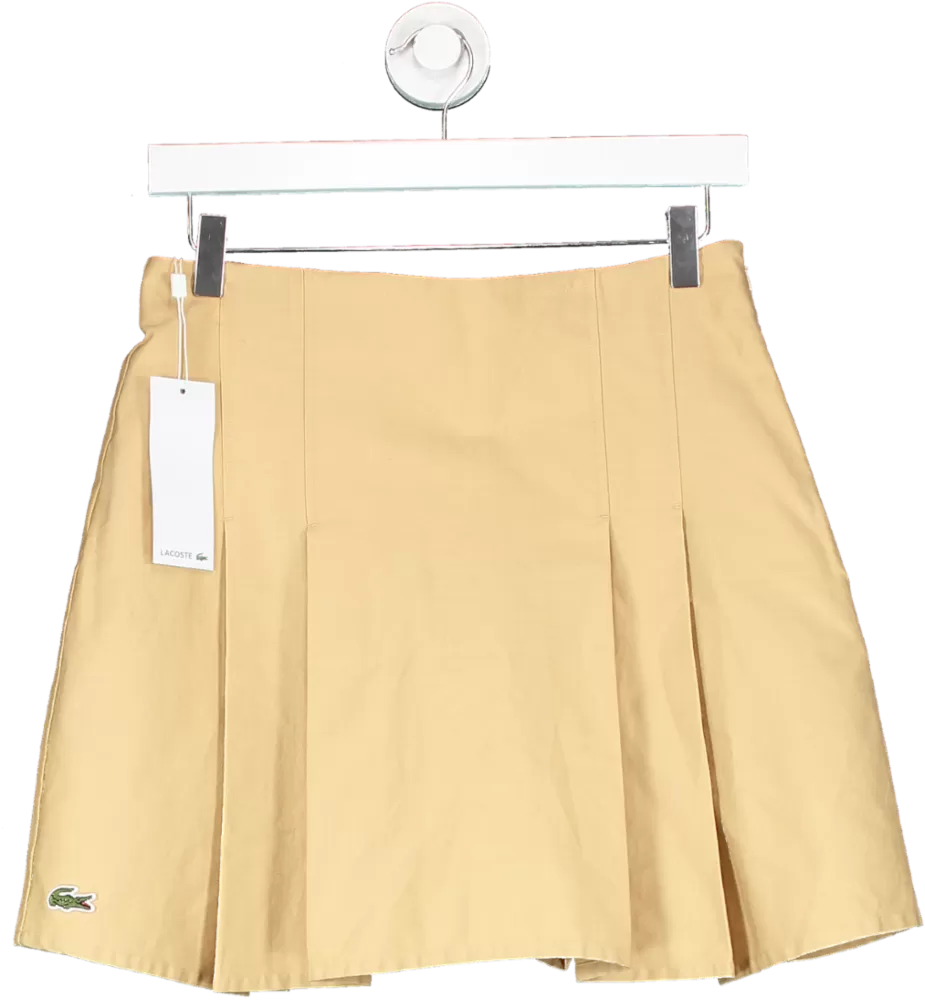 Lacoste Beige Pleated Cotton Skirt UK S