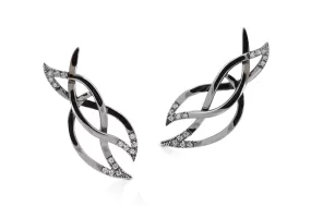 Le Phoenix Intertwined Mini Diamond Earrings