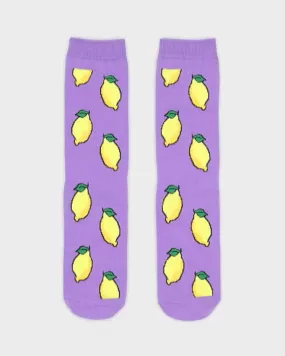 Lemons Purple Socks - One Size