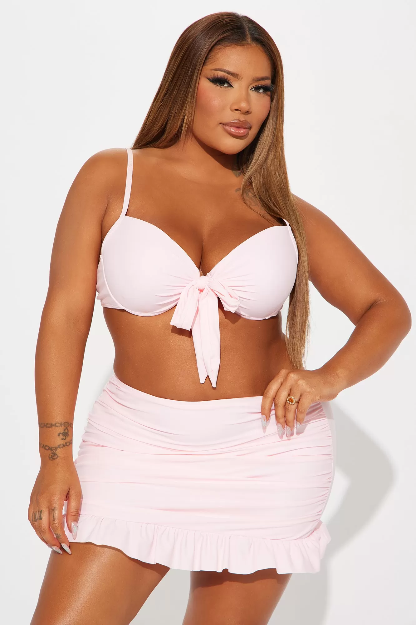 Levana Bra Cup 3 Piece Bikini Set - Pink