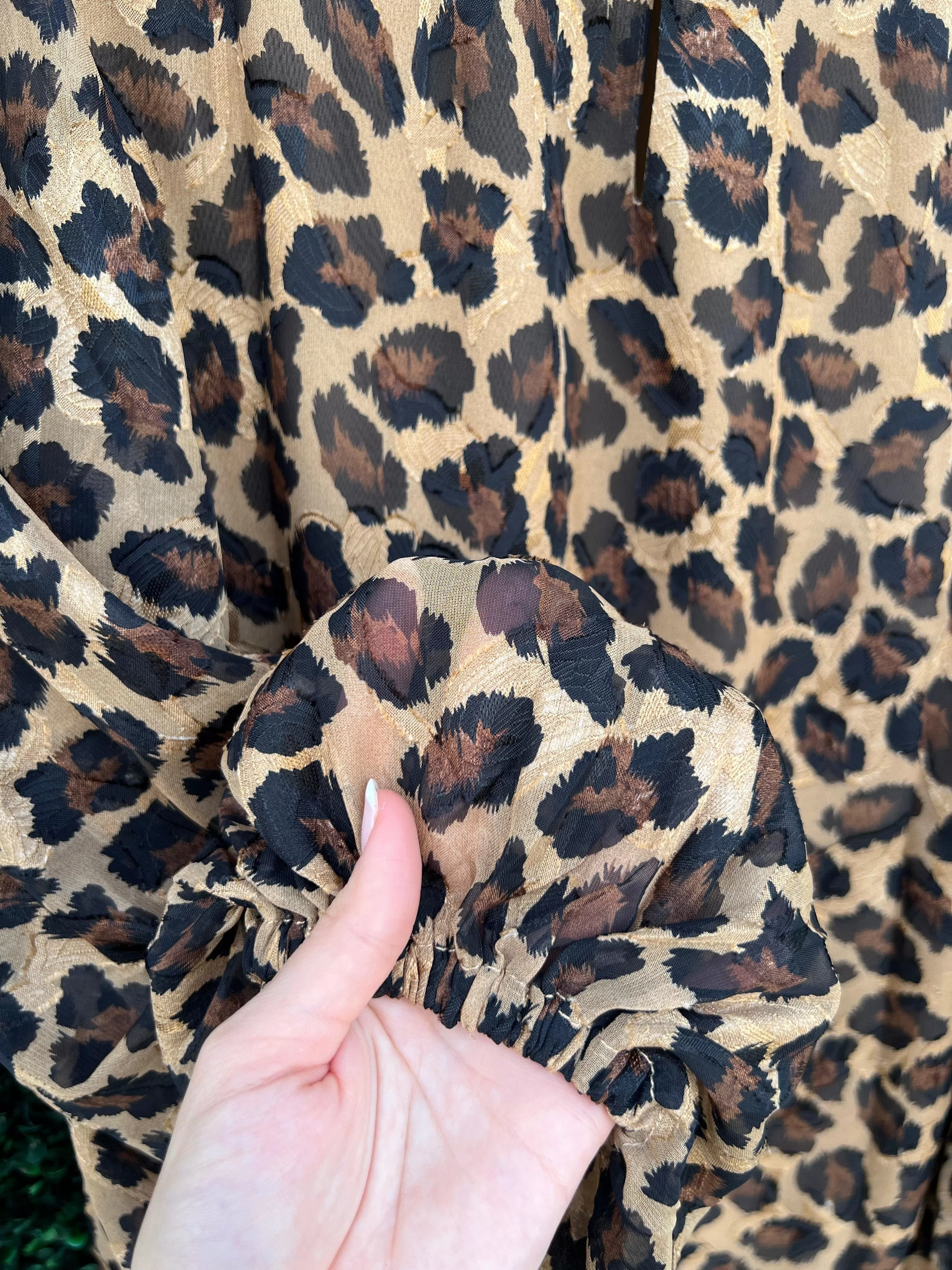 Long Sleeve Cheetah Print Blouse