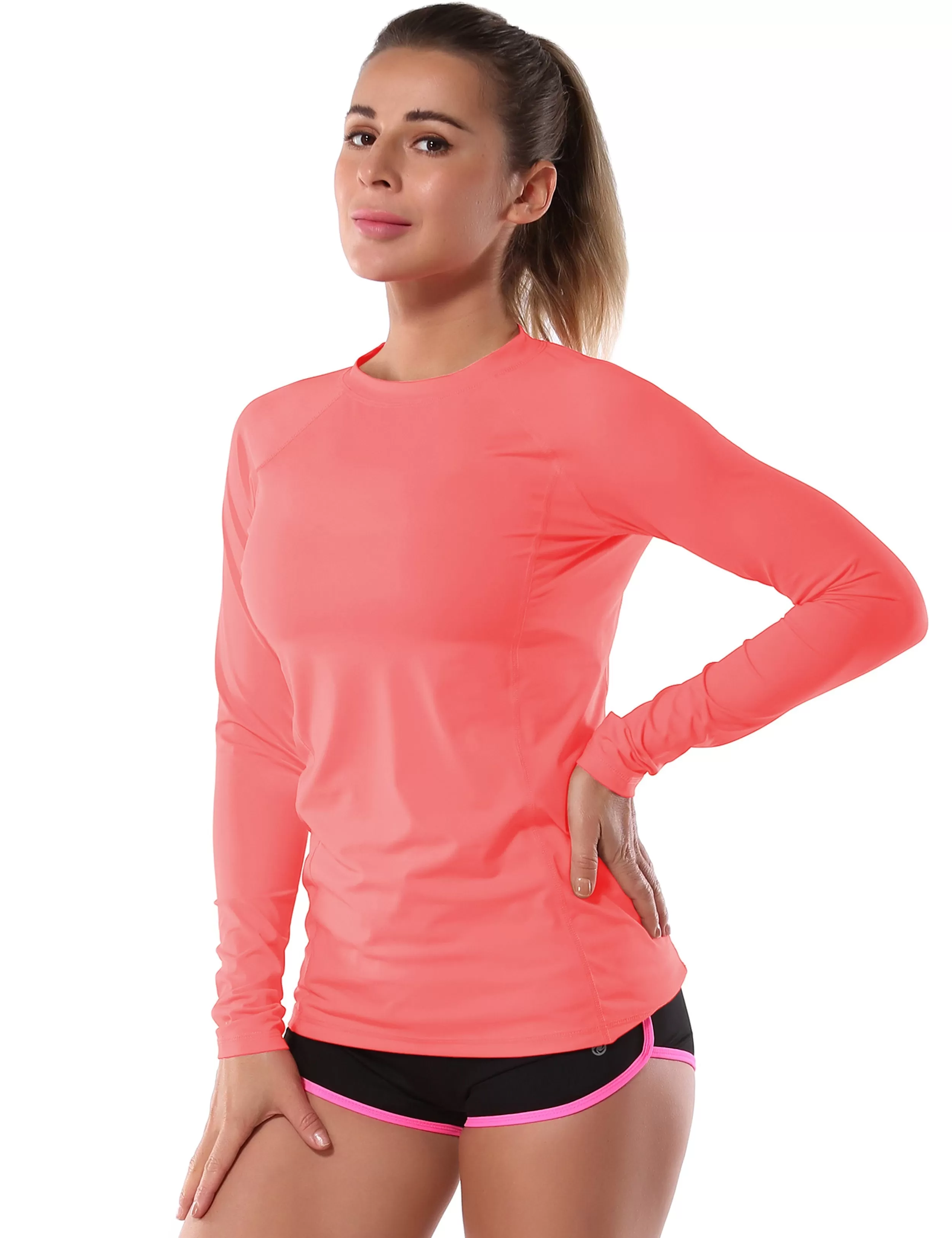 Long Sleeve UPF 50 Rashguard coral_yogastudio