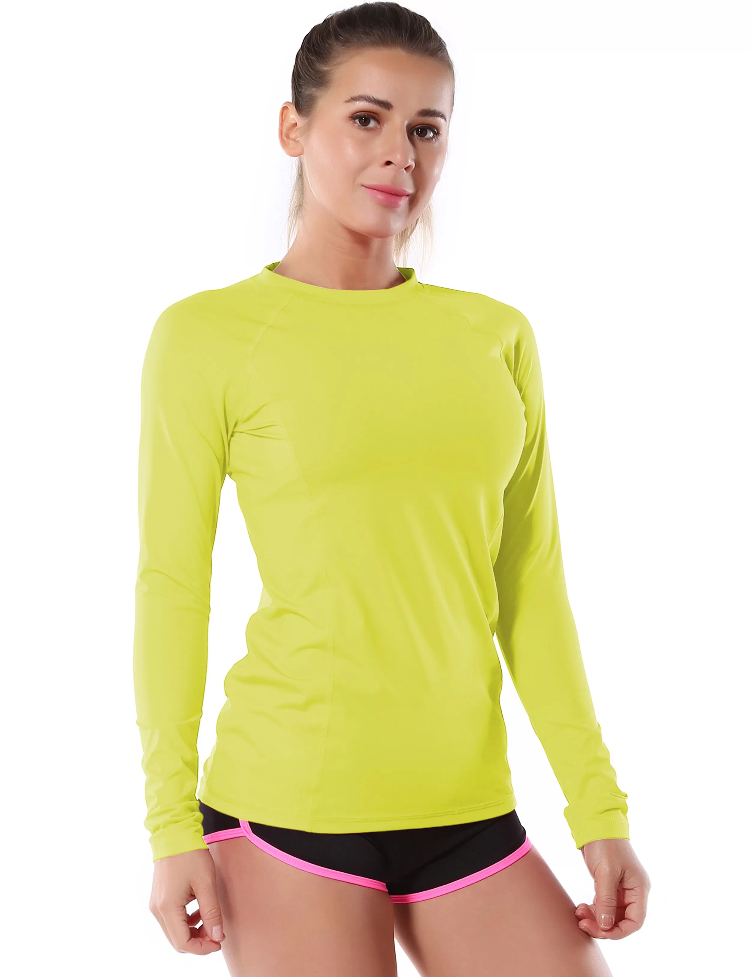 Long Sleeve UPF 50 Rashguard neonyellow