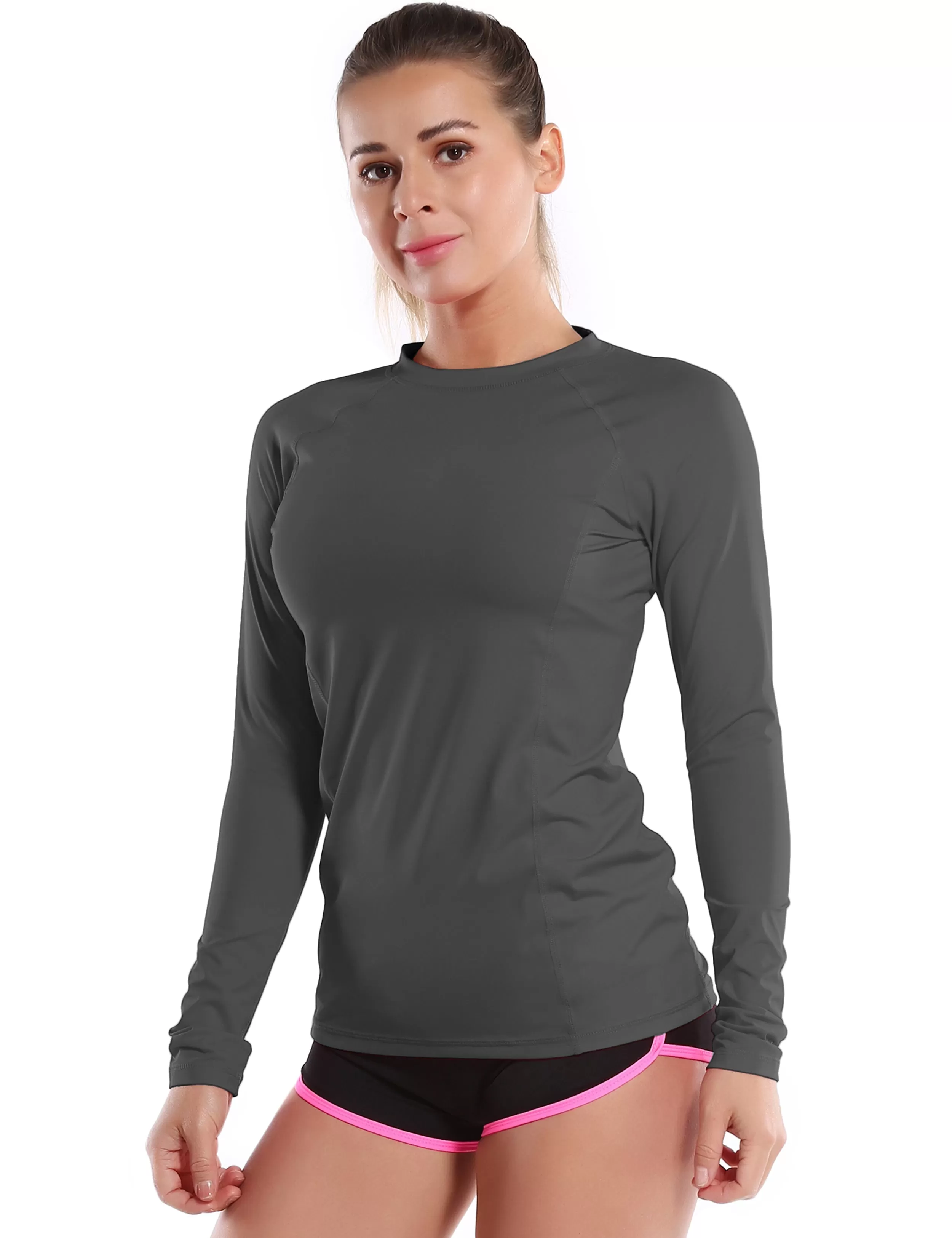 Long Sleeve UPF 50 Rashguard shadowcharcoal_yogastudio