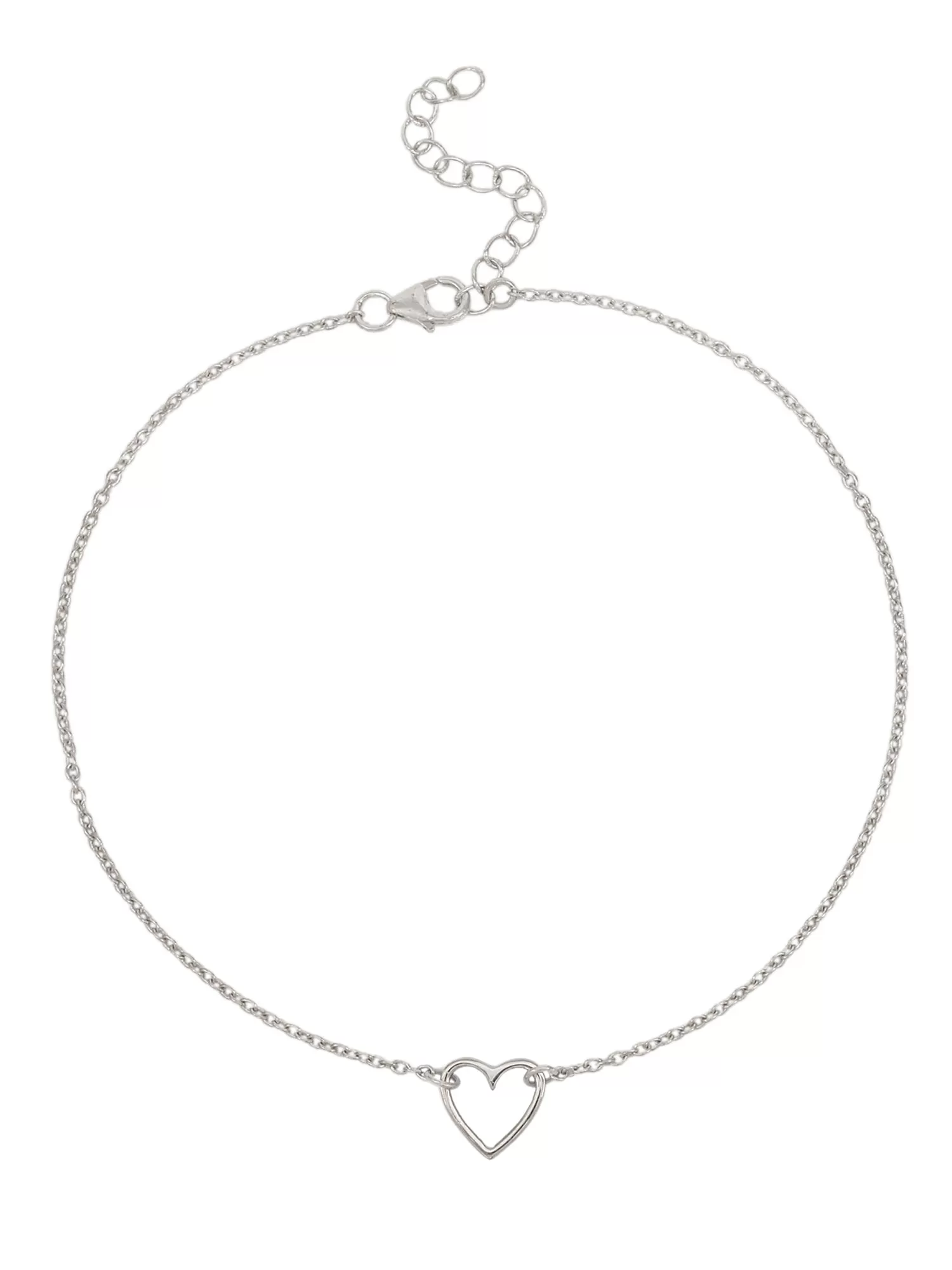 Love Filled Heart Silver Anklet