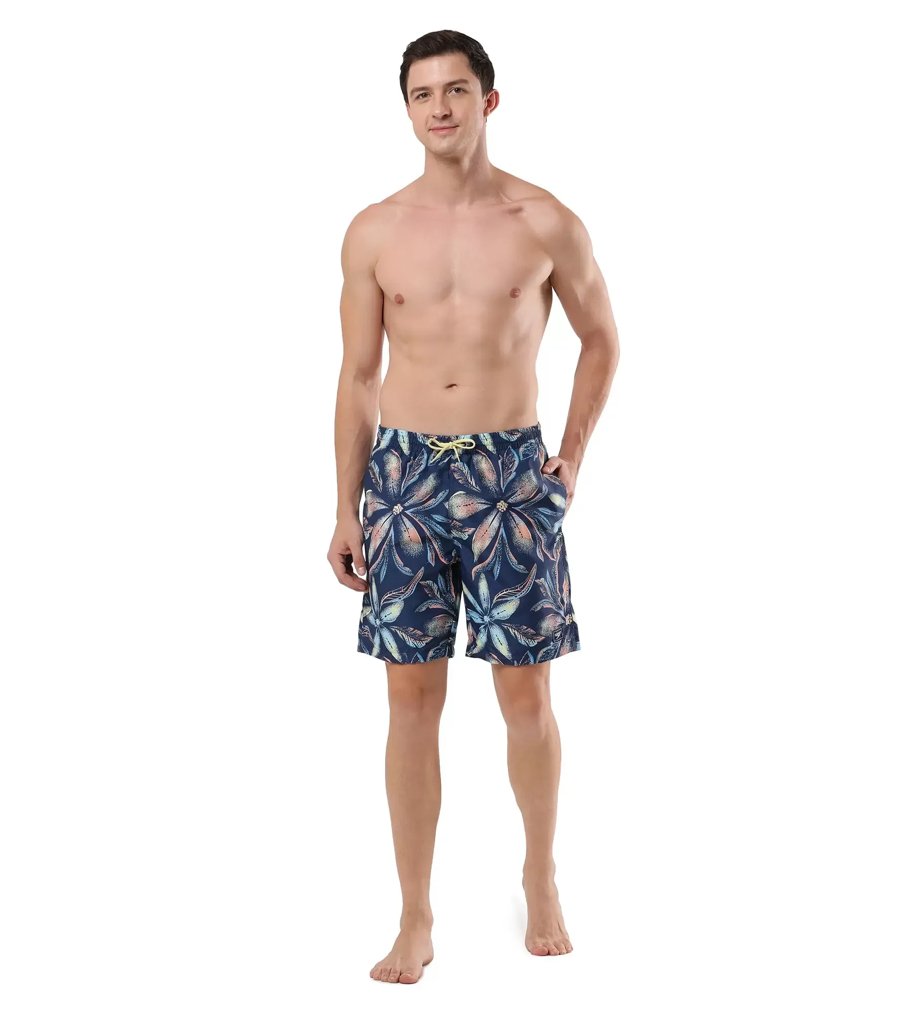 Men's Digital Printed Leisure' Watershorts - Pure Blue & Cerulean Blue