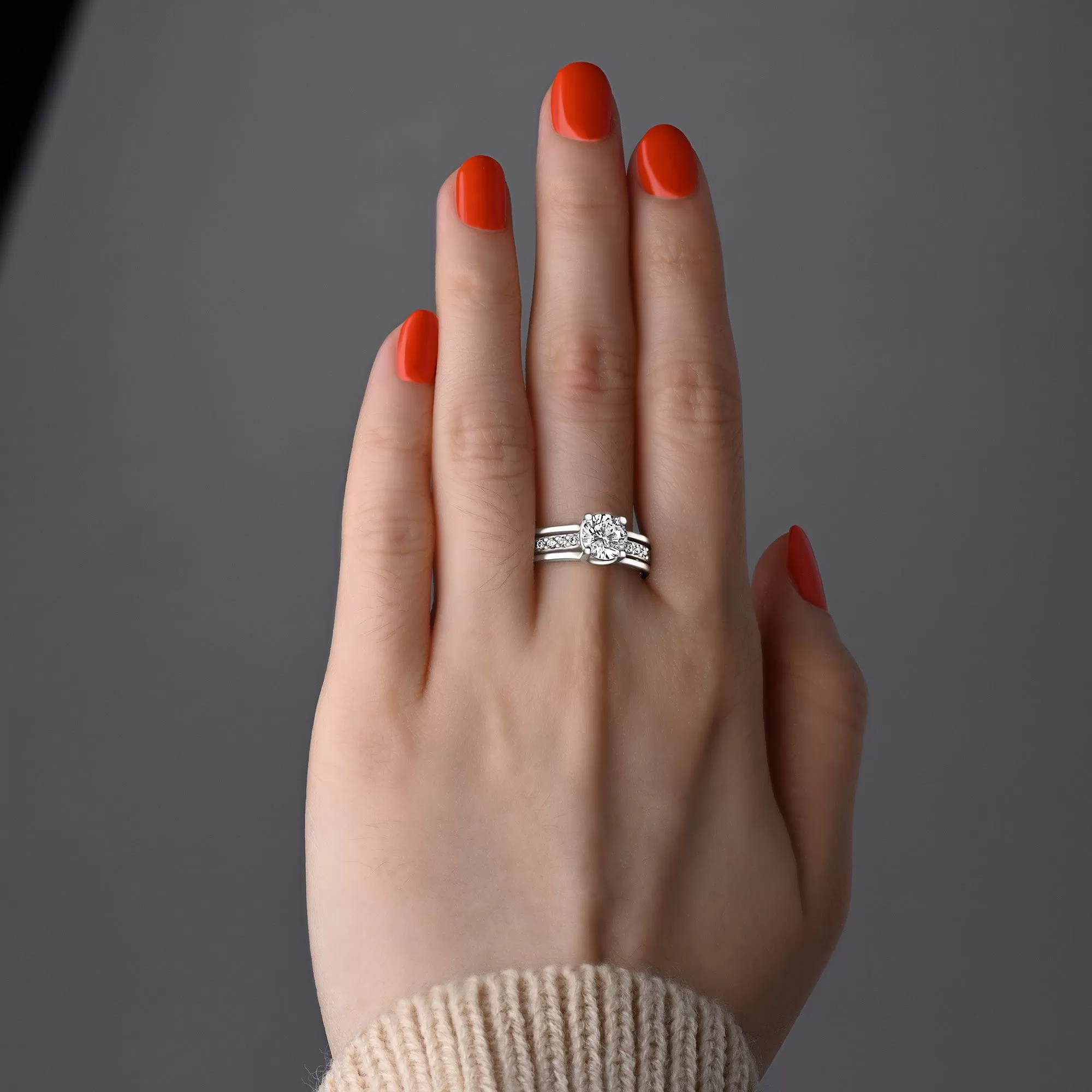 Minimalist Engagement Ring Silver Wedding Band