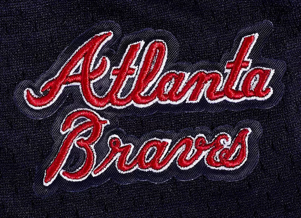 MLB ATLANTA BRAVES SCRIPT TAIL WOMEN'S MESH TAPE SHORT (MIDNIGHT NAVY)