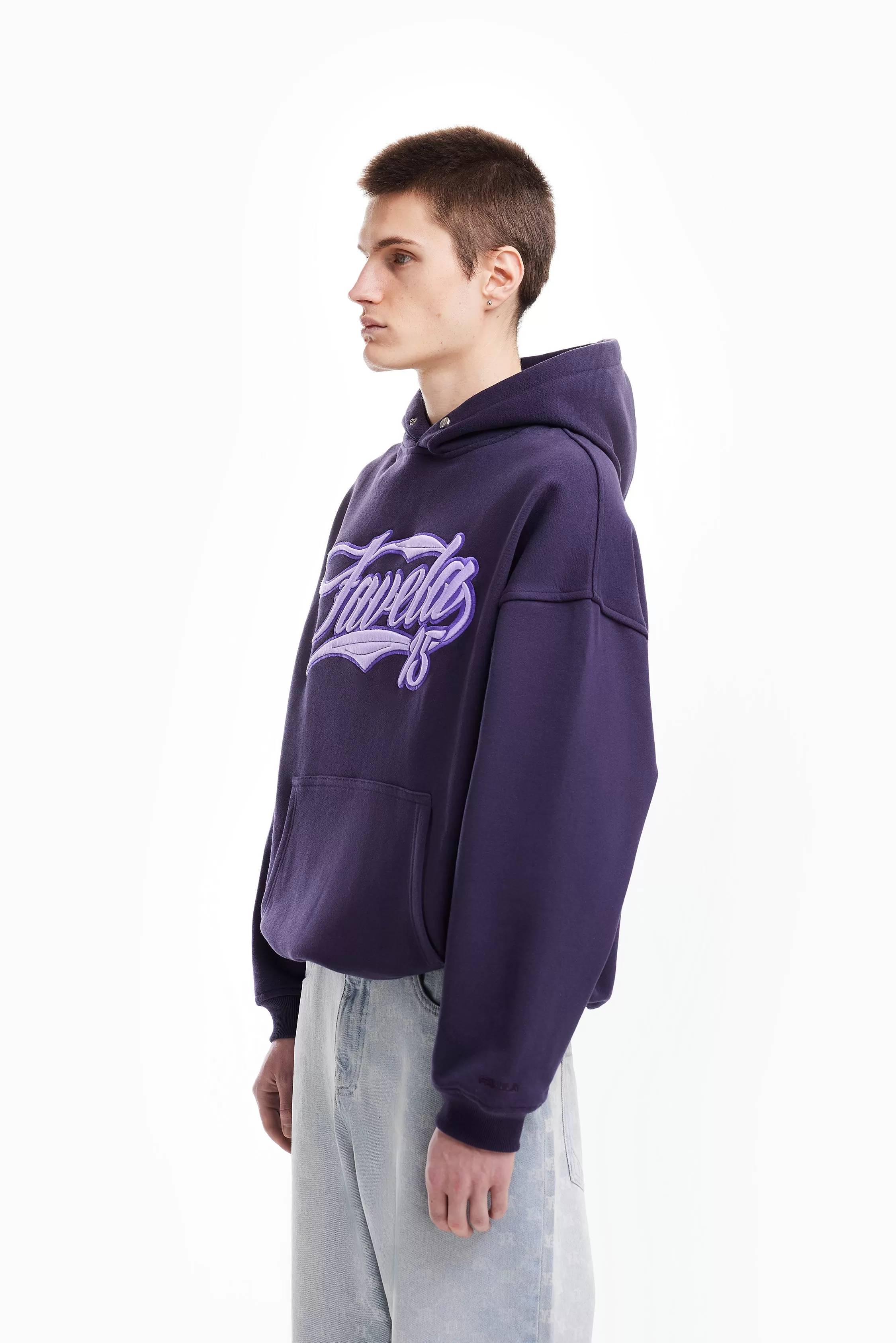 NEW 3D COLLEGE PLUM SNAP BUTTON HOODIE