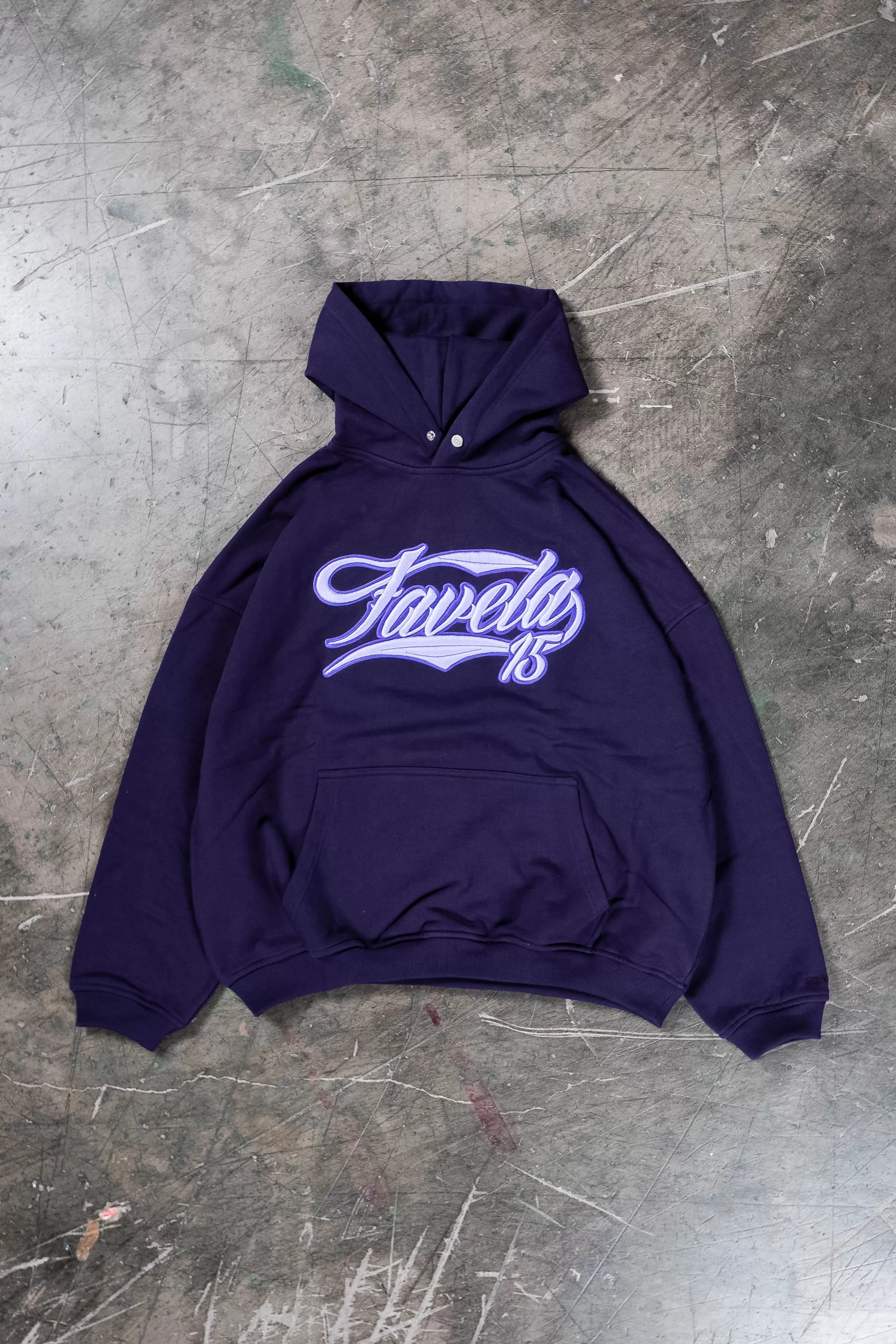 NEW 3D COLLEGE PLUM SNAP BUTTON HOODIE