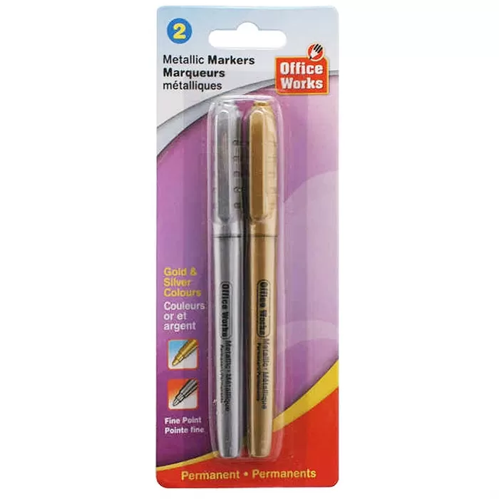 Office Works Metallic Marker - 2pk