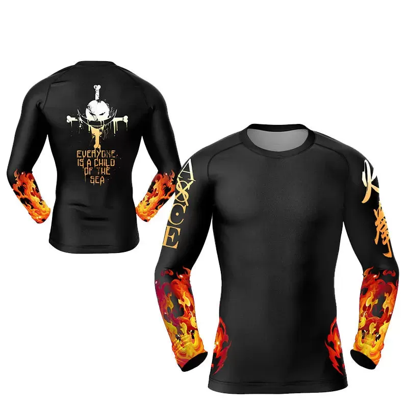 One Piece 'Portgas D. Ace' Long Sleeve Compression Rashguard