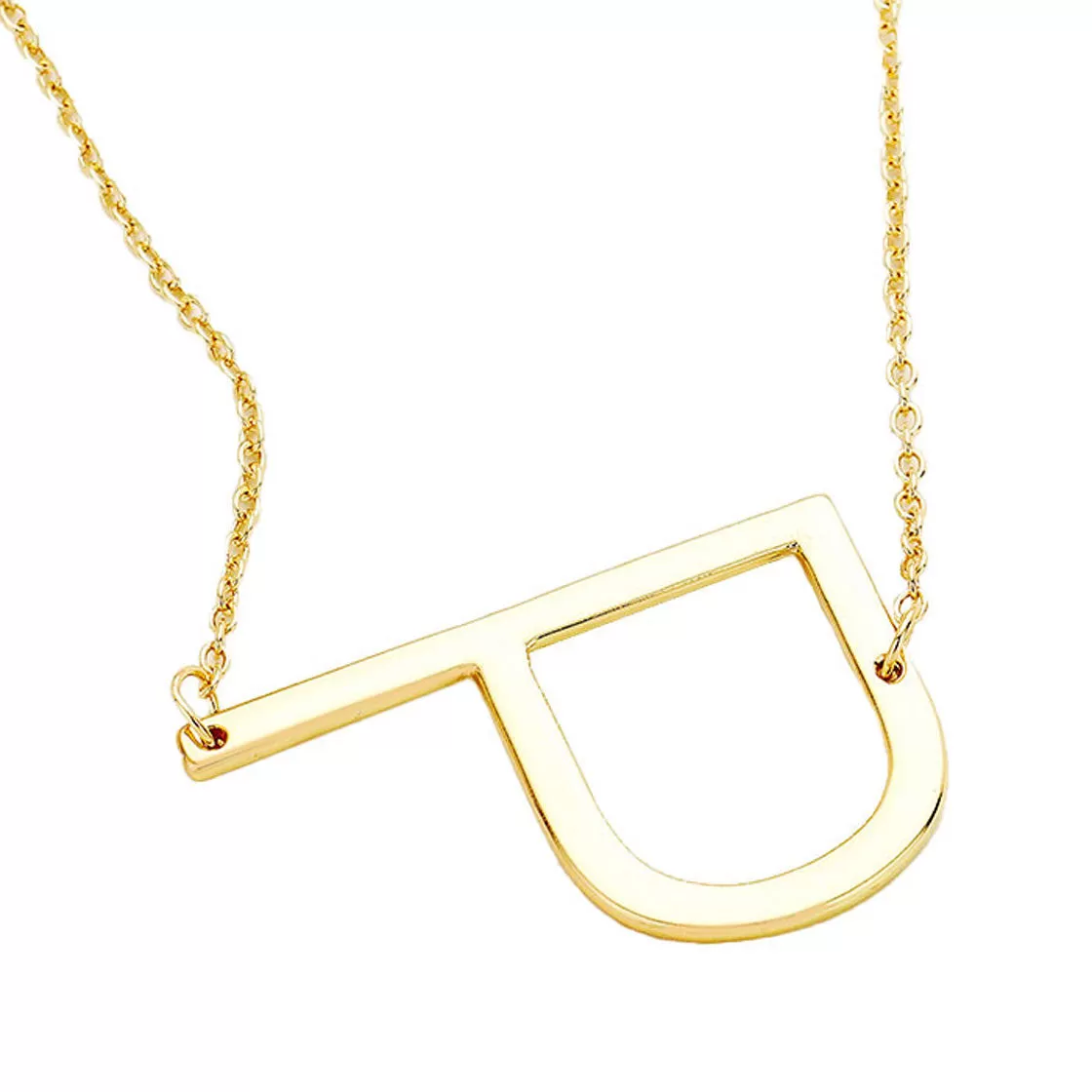 P Monogram Metal Pendant Necklace