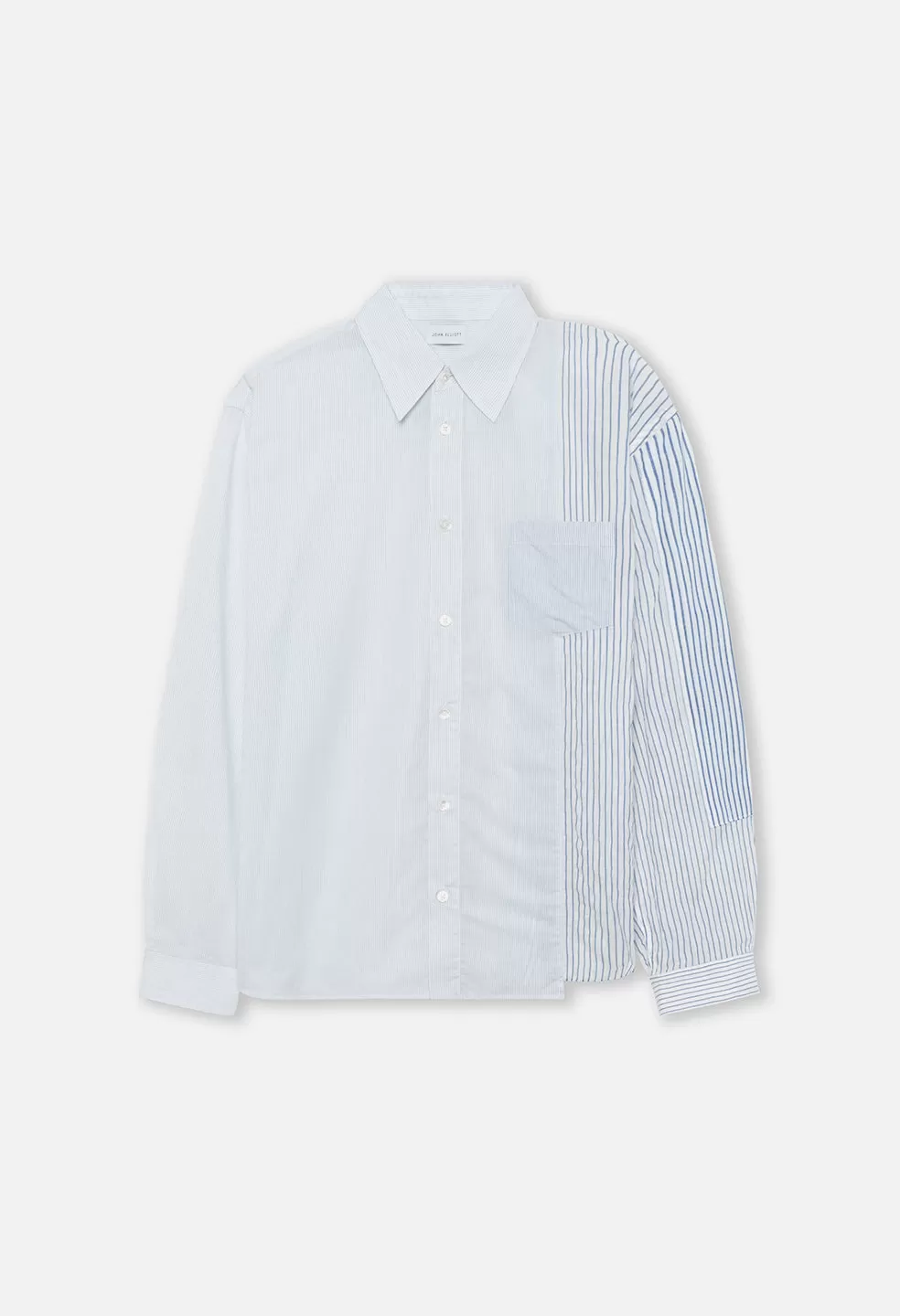 Paneled Button Up / Blue X White