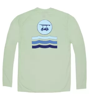 Performance Long Sleeve Circle w/ Waves T-Shirt - Sage