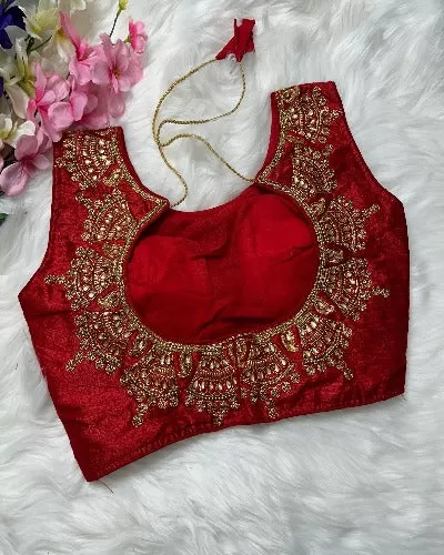 Phantom Silk Handwork Readymade Stitched Blouse