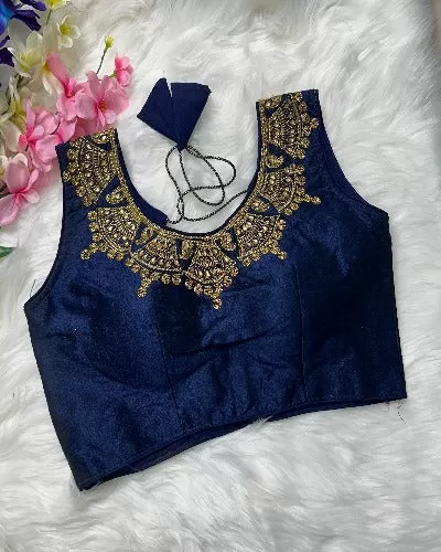 Phantom Silk Handwork Readymade Stitched Blouse