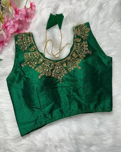 Phantom Silk Handwork Readymade Stitched Blouse