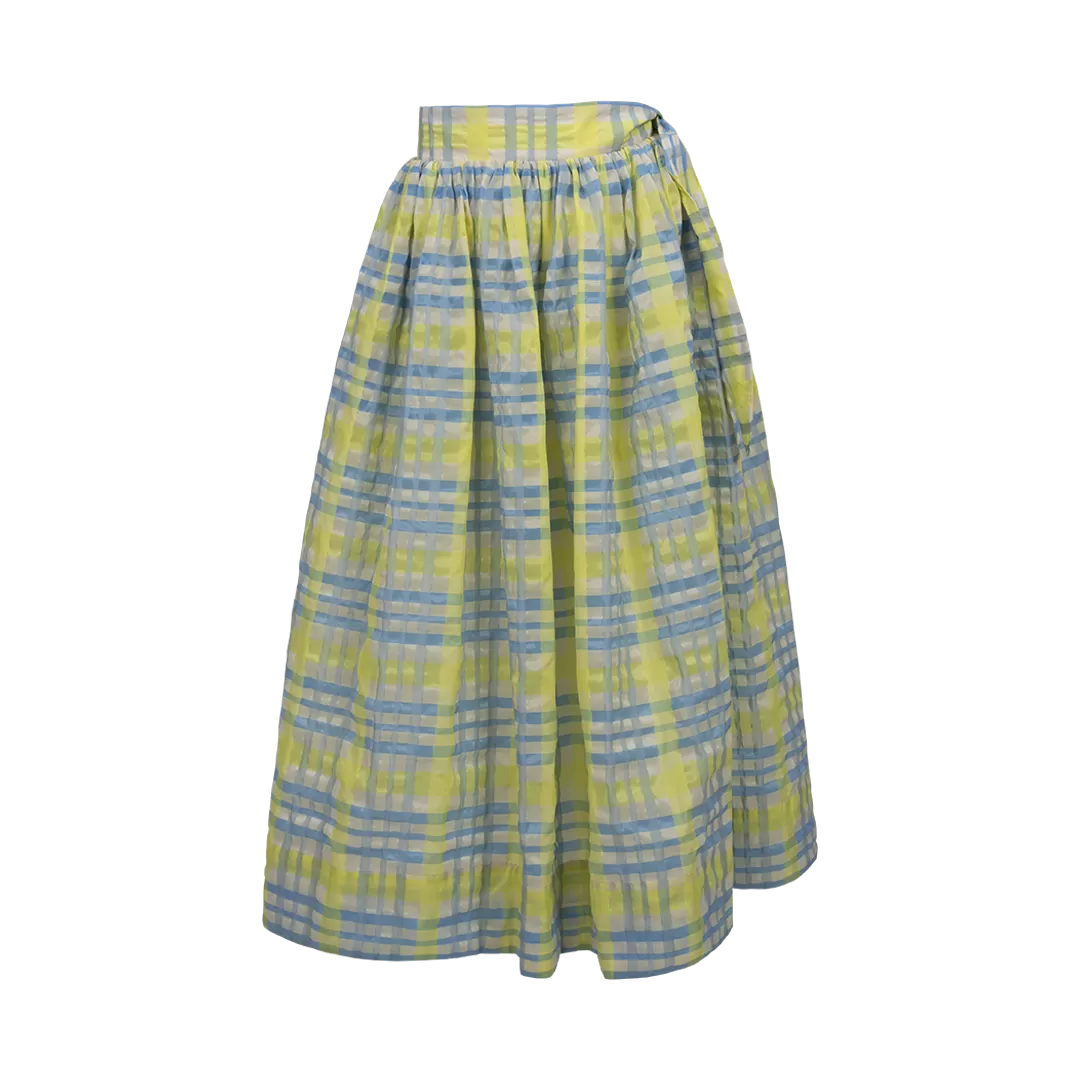 Plaid A-Line Midi Skirt