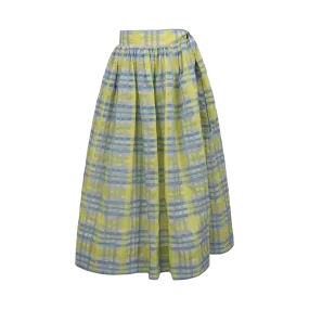 Plaid A-Line Midi Skirt