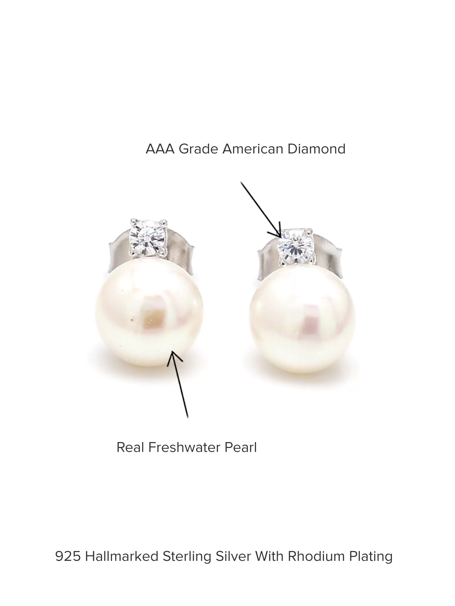 Pure Pearl Classic Studs In Silver