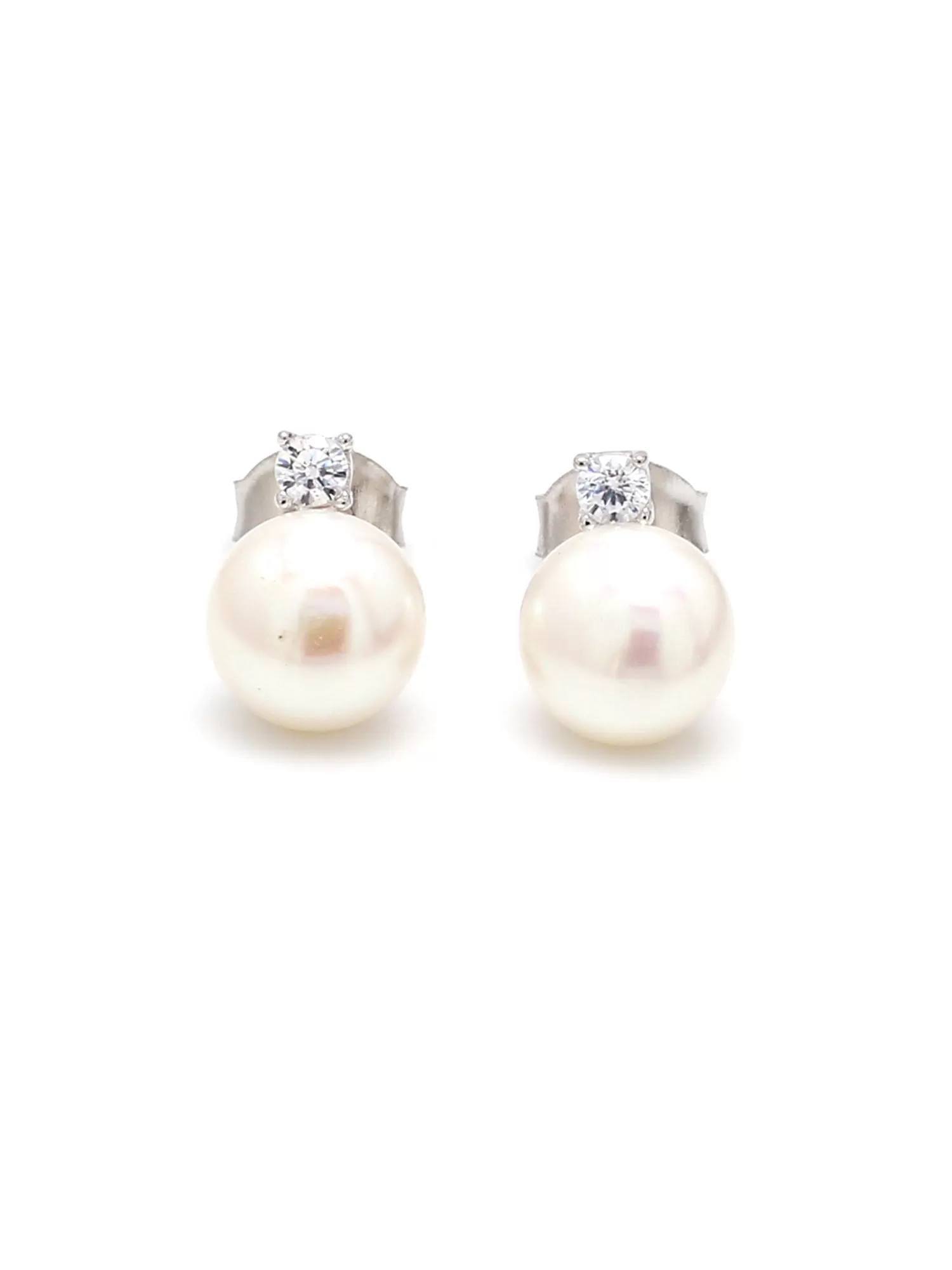 Pure Pearl Classic Studs In Silver