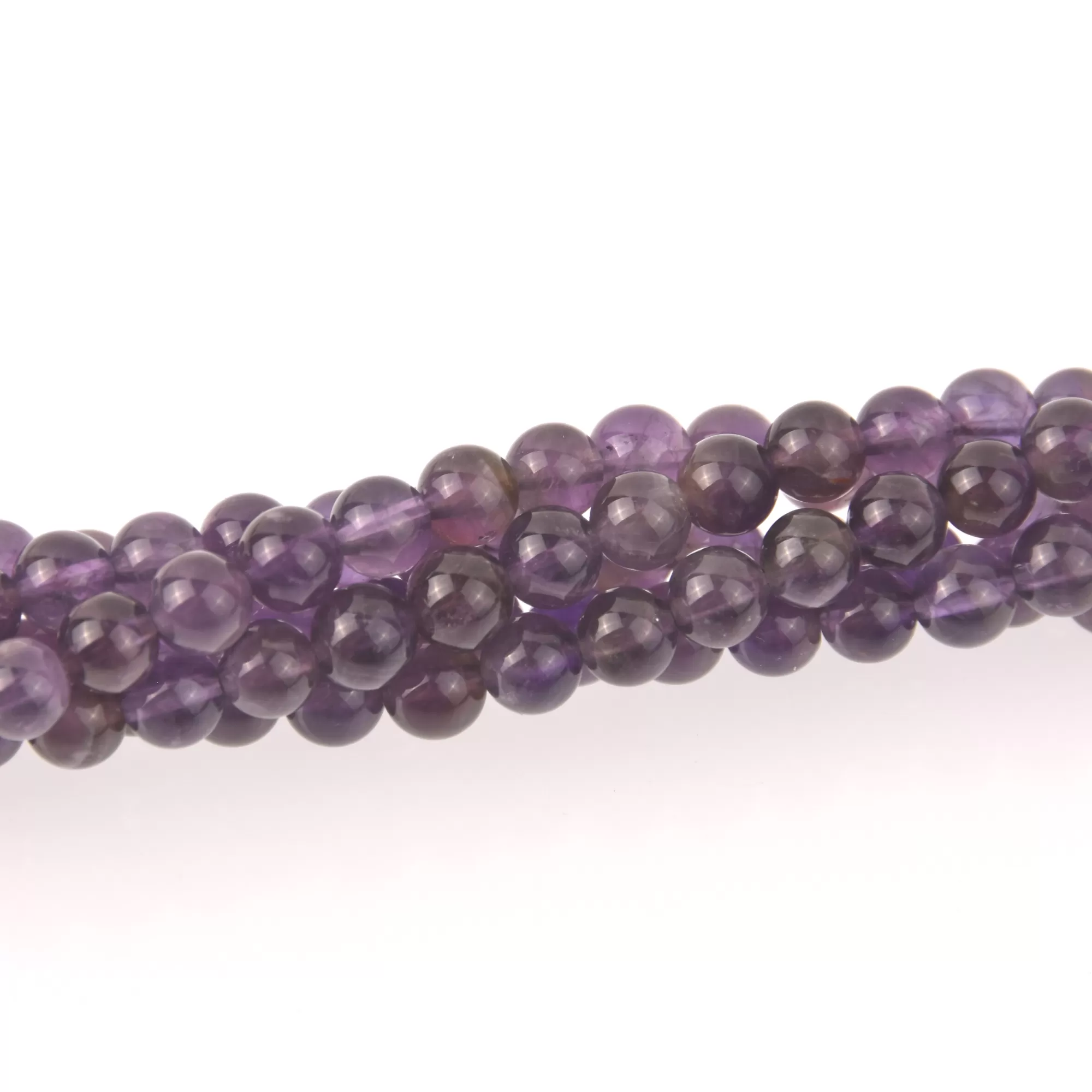 Purple Amethyst Half Strand, 6mm Polished Round Gemstone Beads, 8 long gem0819