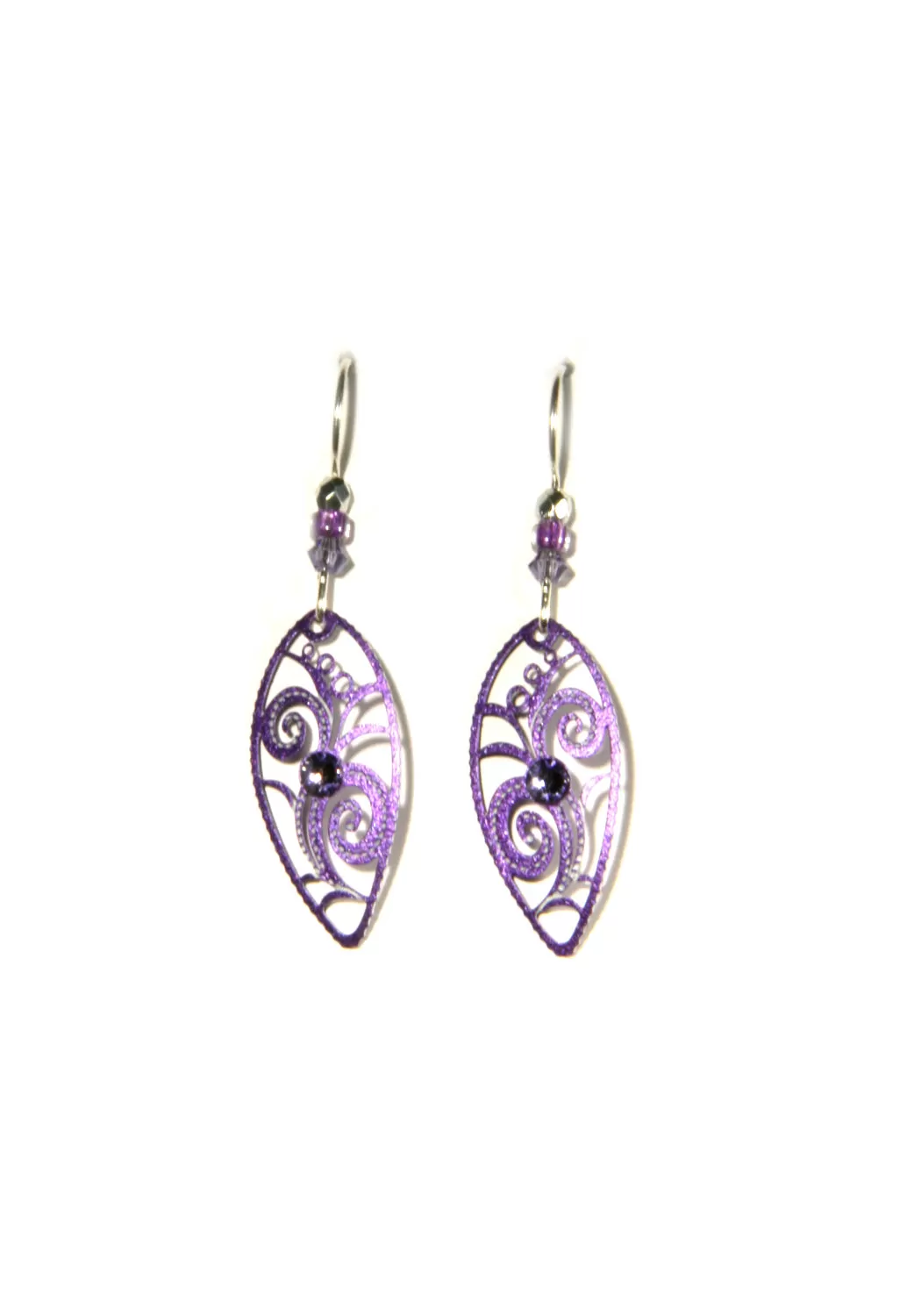 Purple Filigree Earrings by Adajio