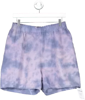 Purple Textured Tie Die Shorts UK M