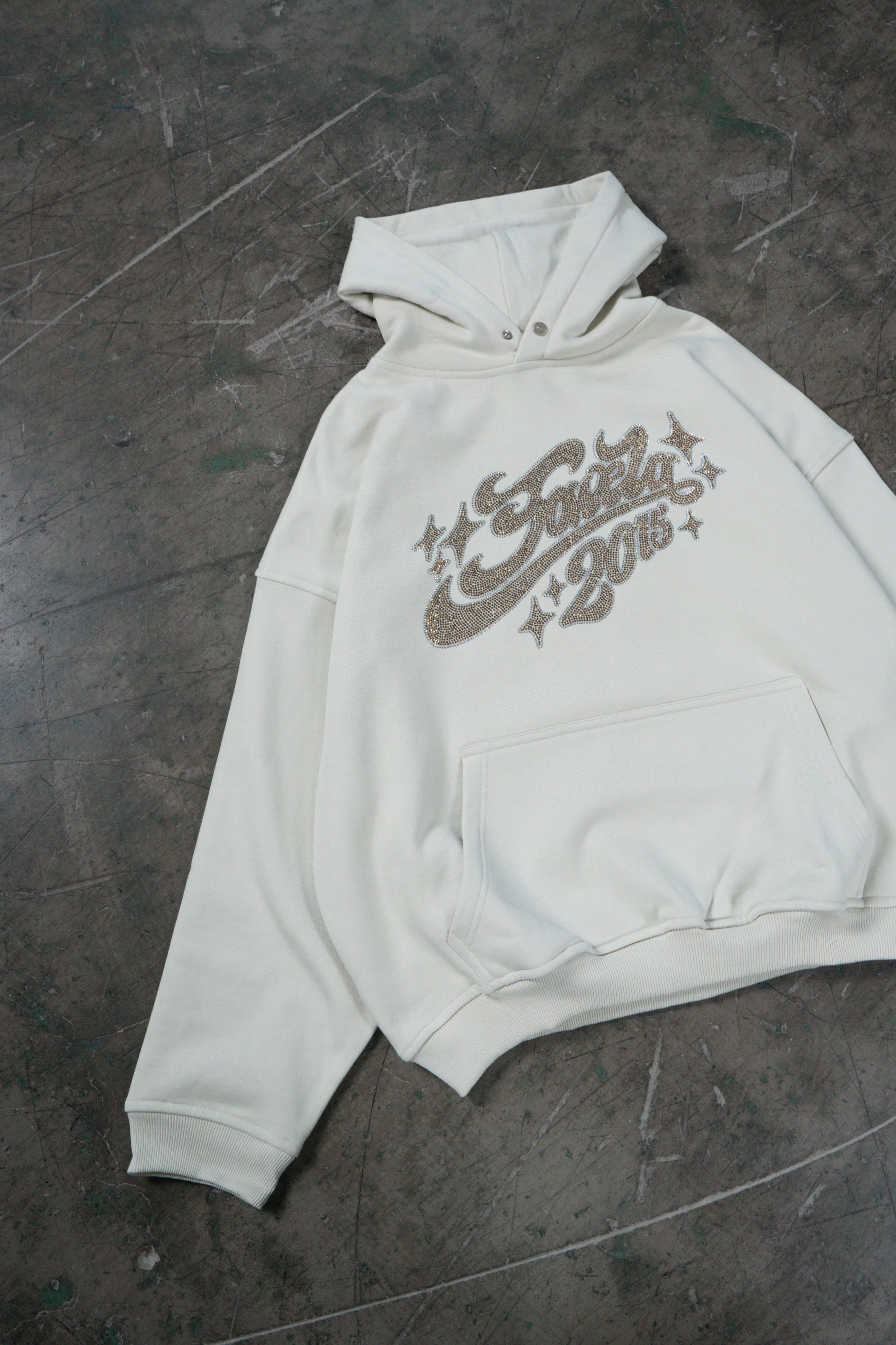 RHINESTONE 2015 FOGGY DEW SNAP BUTTON HOODIE