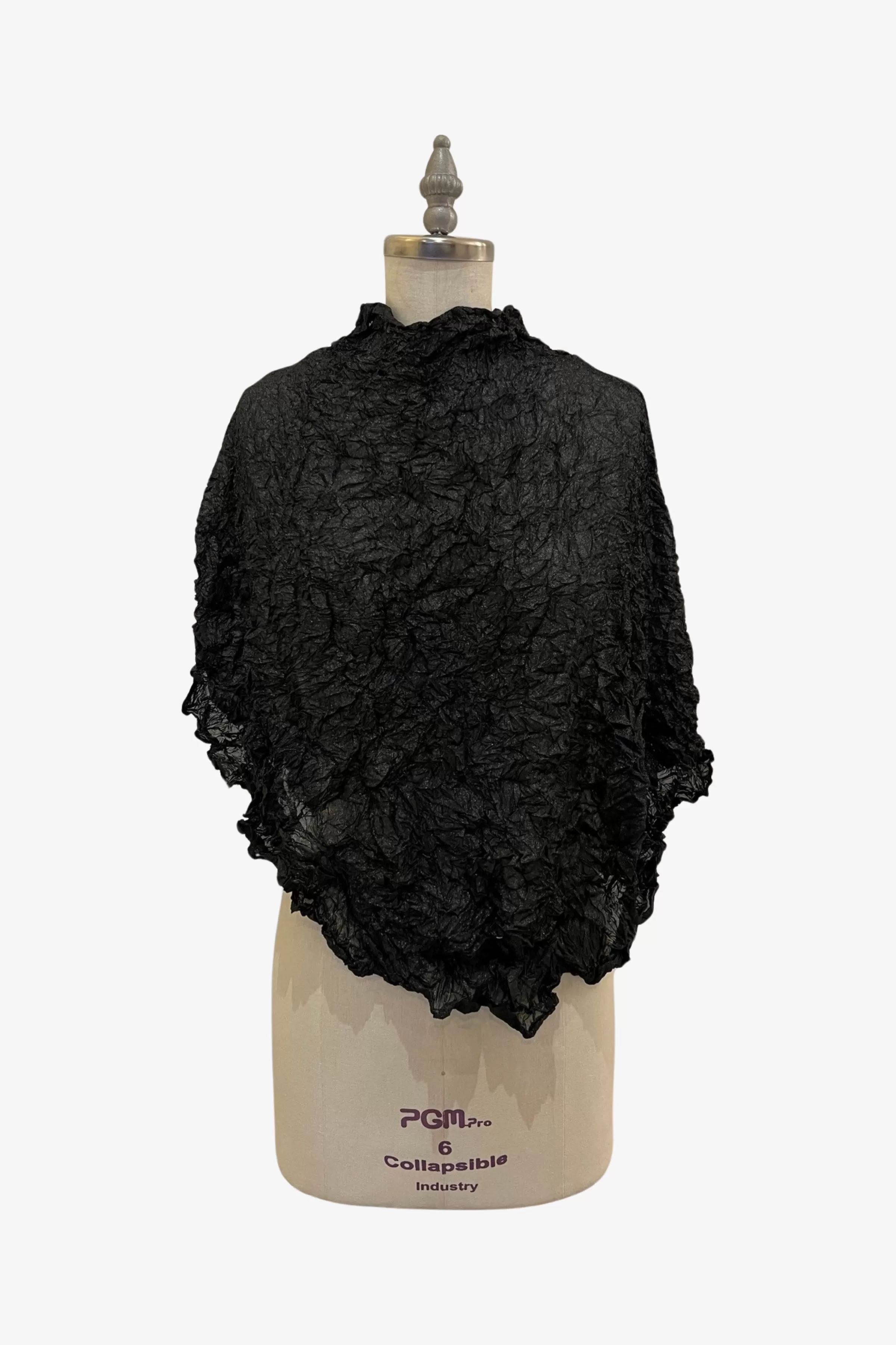 Sheer Moth Pebble Poncho | Black Foil