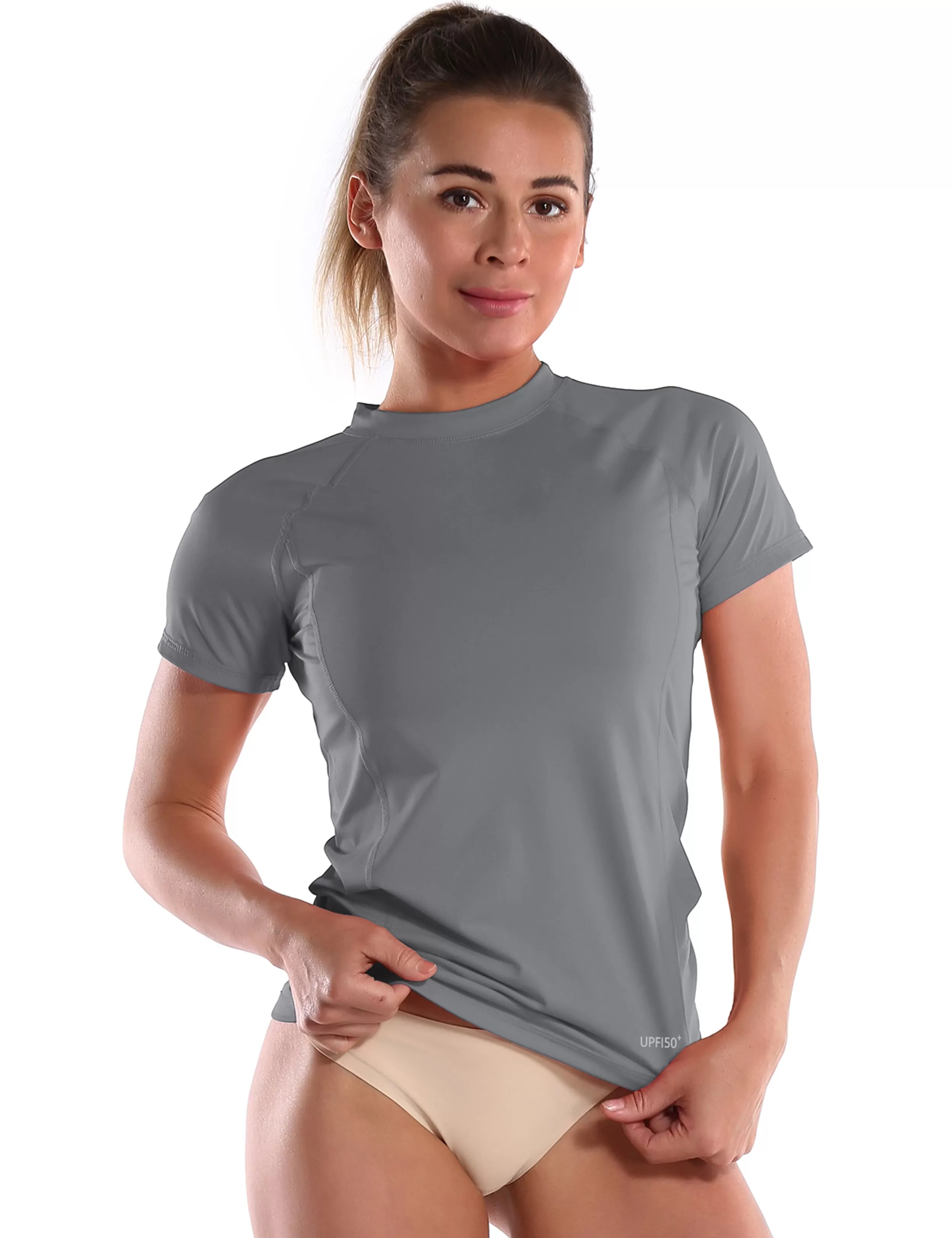 Short Sleeve UPF 50 Rashguard gray