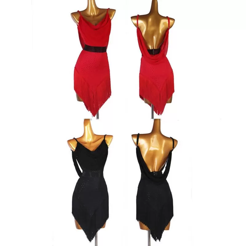 Sizzle Fringe Dance Apparel | Black/Red | LQ270