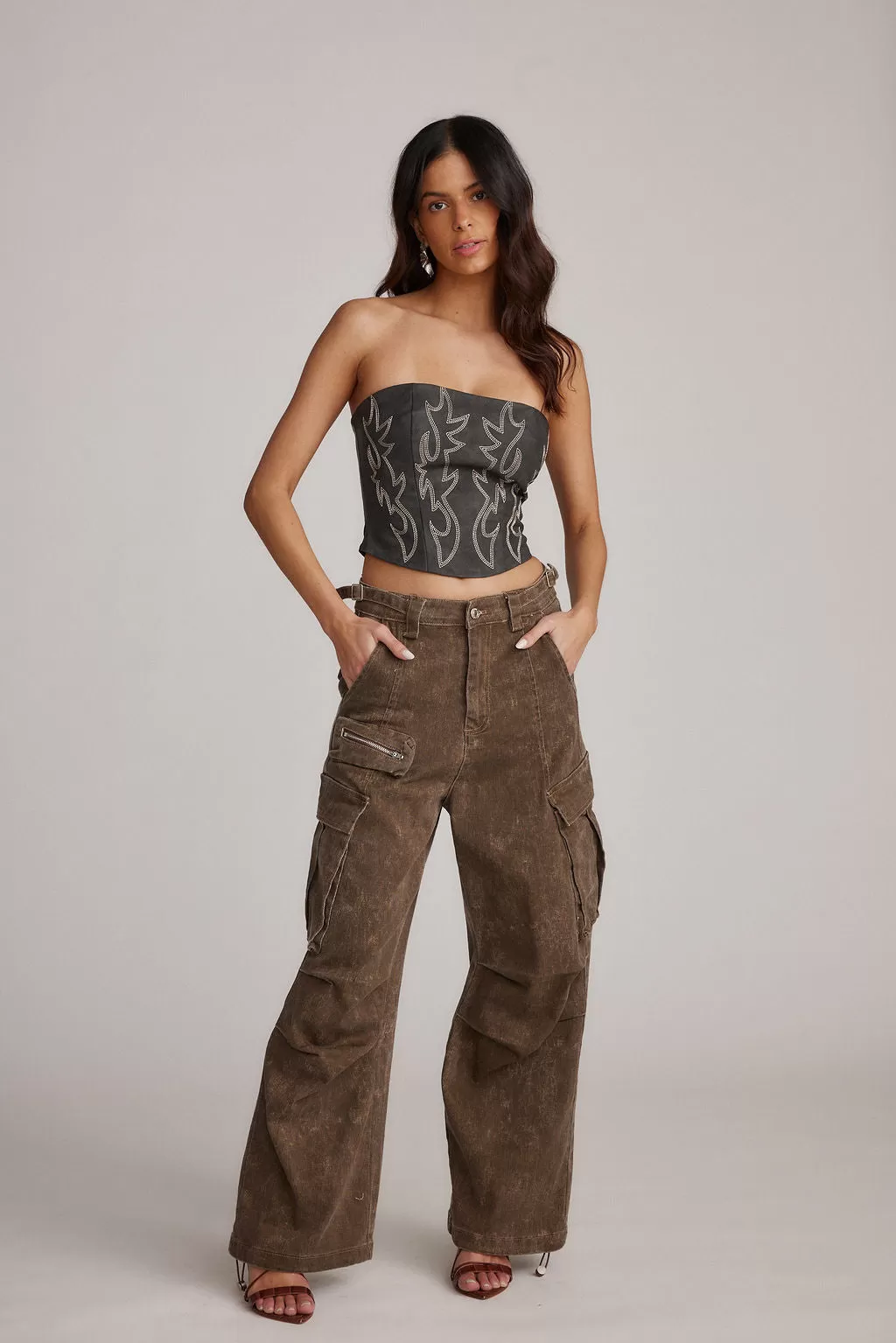 Smoke Show Faux Leather Tube Top