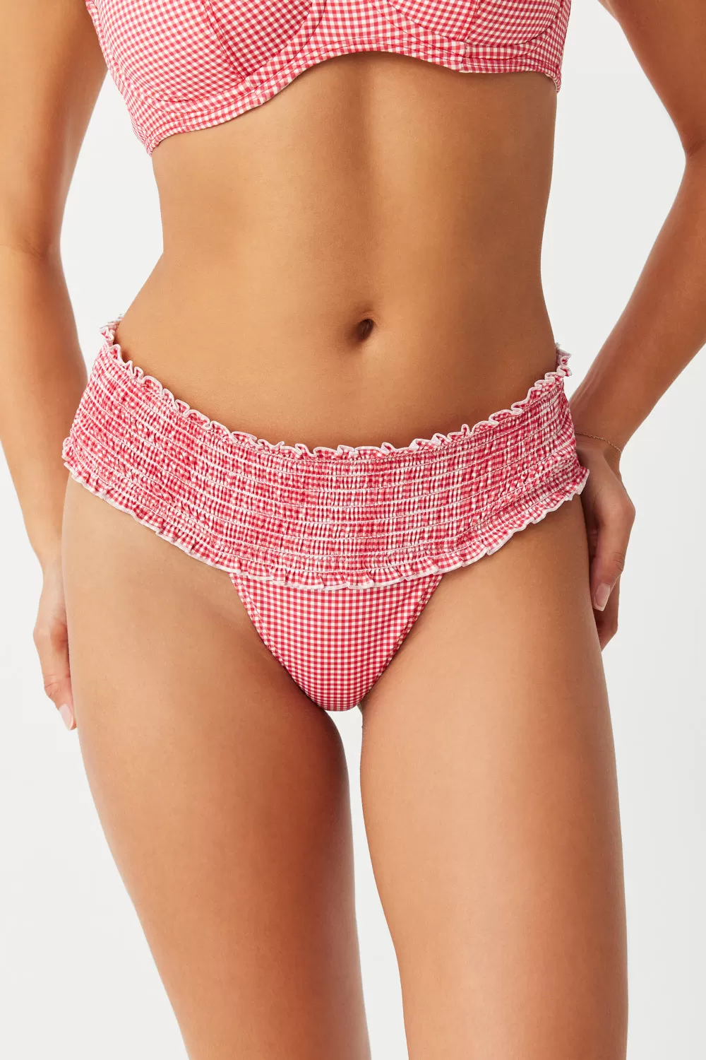 Sofie Micro Bikini Bottom - Ladybug Gingham