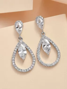 Sparkle Dangler Earrings For Women In American Diamond