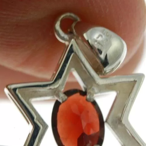 Star Of David Pendant In Purple Gemstone   925 Sterling Silver Necklace #7