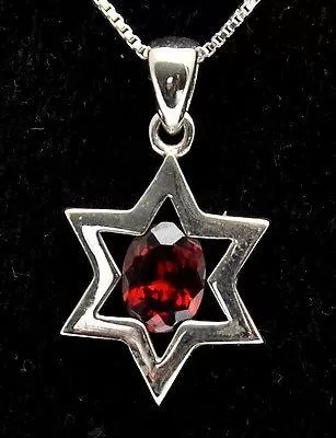 Star Of David Pendant In Purple Gemstone   925 Sterling Silver Necklace #7