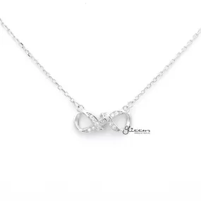 Sterling Silver C.Z Infinity Women's Necklace with 43cm Chain