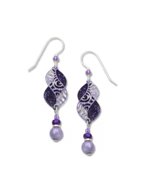 Swirled Violet Curve Earrings by Adajio