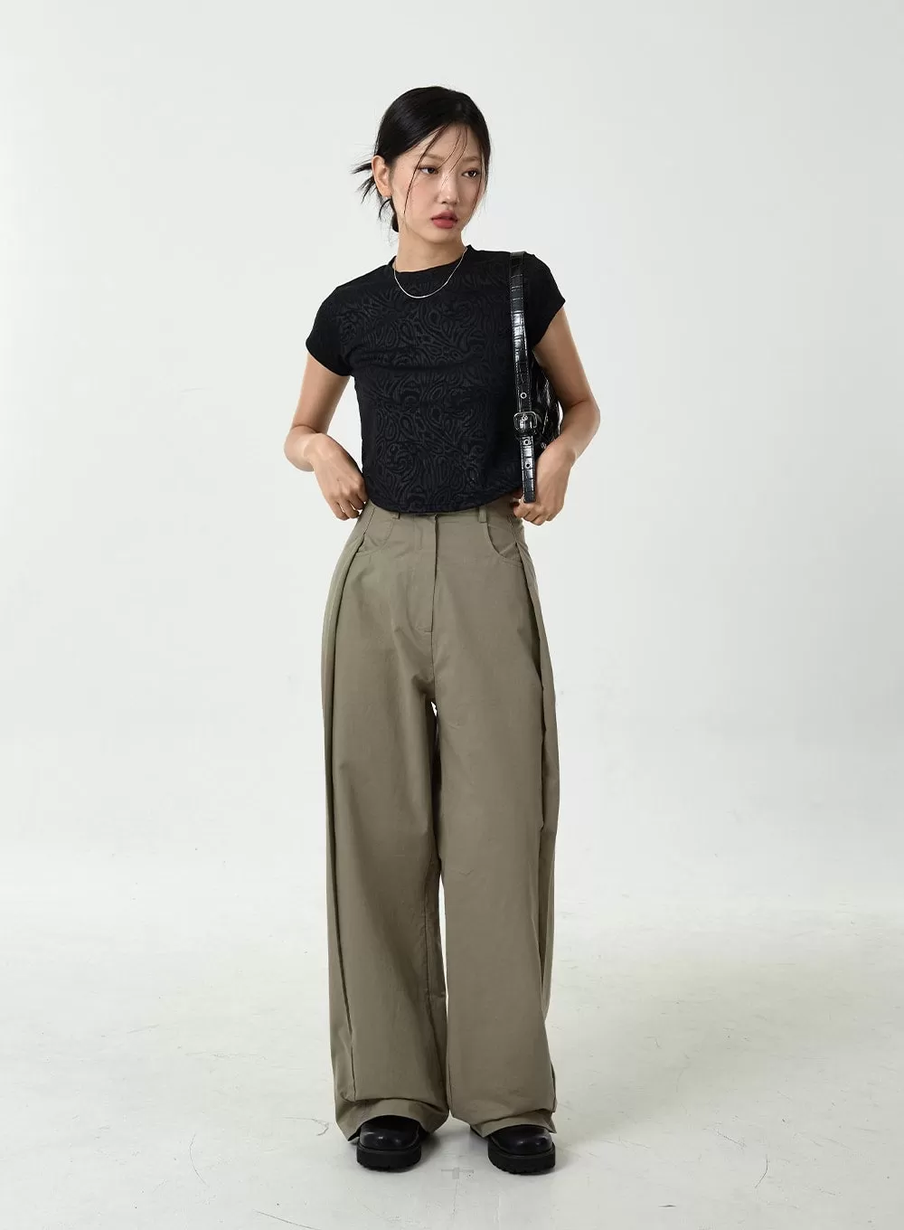 Textured Cropped T-Shirt CU14