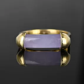 Vintage 14K Gold Barrel Purple Jade Ring