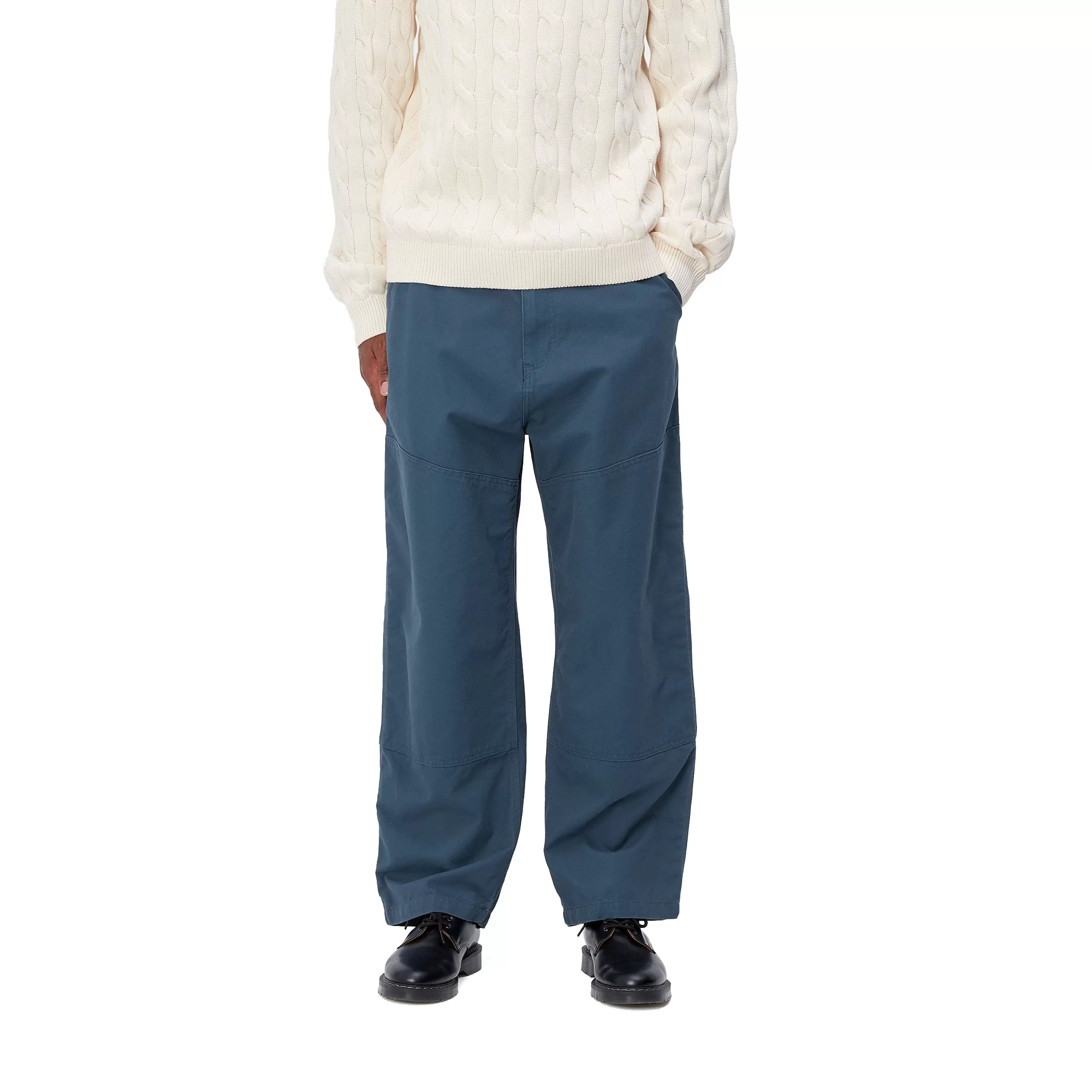 WIDE PANEL PANT NAVAL RINSED