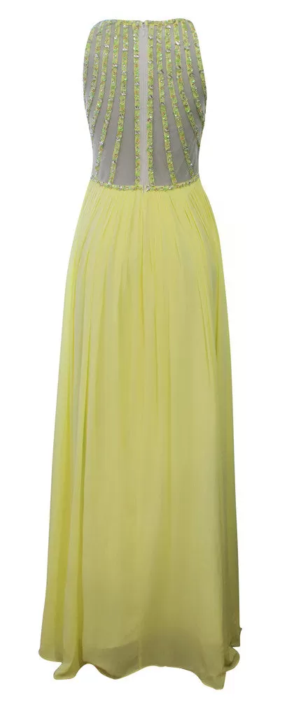 Yellow Pleated Gown